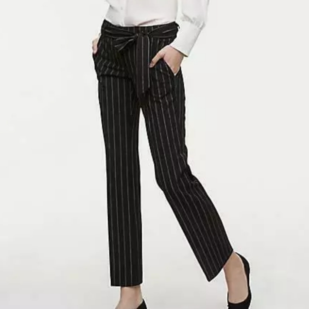 Loft Pinstripe Black Marisa Trousers 0p